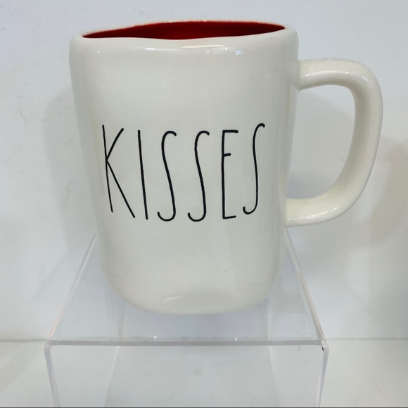 Rae Dunn Valentine's Day Coffee Mug – "I Heart You" Ceramic Mug, Reddish-Brown Print